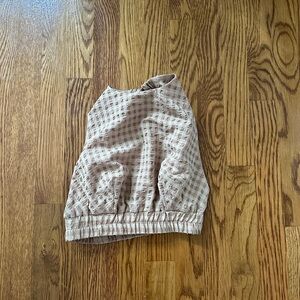 High neck cross back top